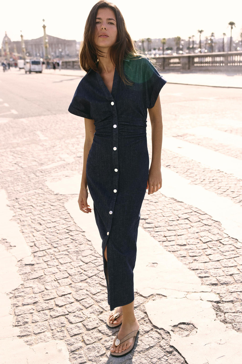 DENIM MIDI-DRESS