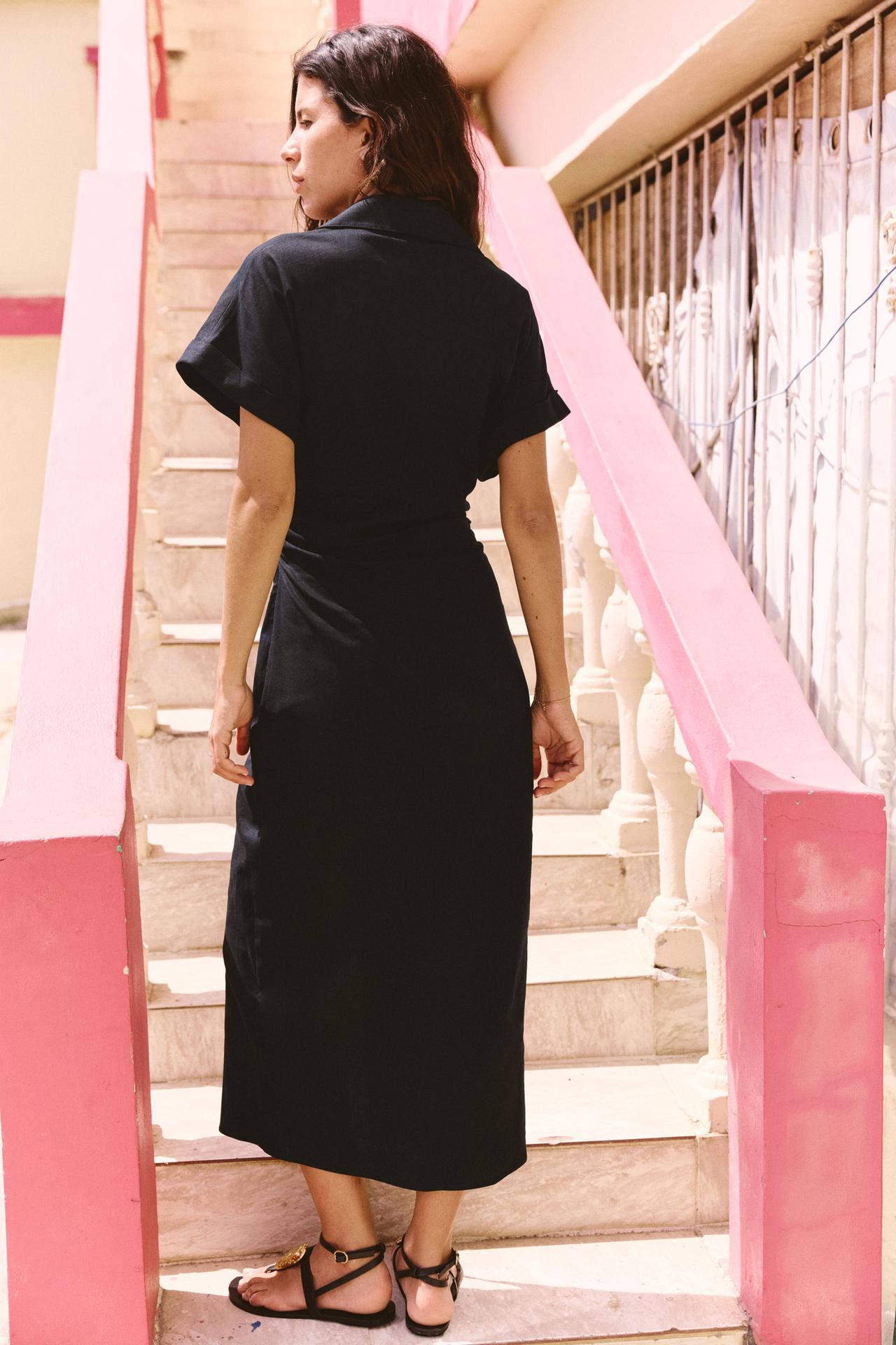 DENIM MIDI-DRESS